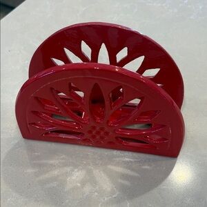 Core Kitchen Red Decorative Ceramic Napkin Holder - Home Accents